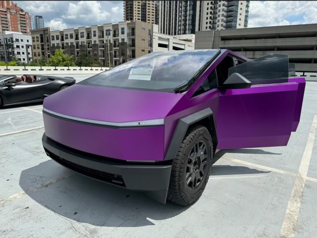Purple Tesla Cybertruck